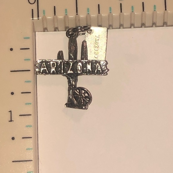 VTG Sterling Bell Trading Post Saguaro Cactus Arizona Souvenir Charm .9” - Picture 3 of 3